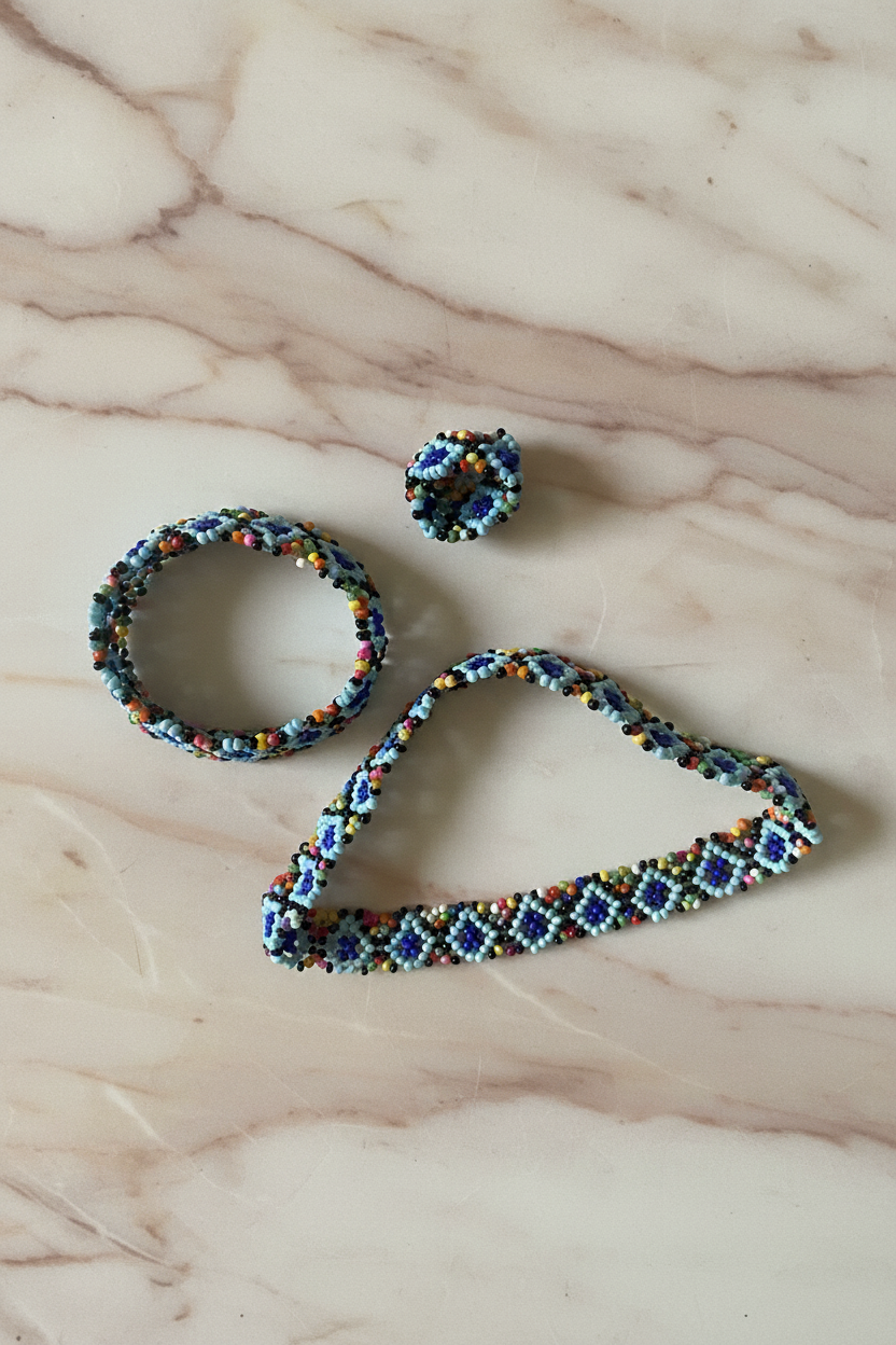 Beaded Jewellery Set - Clean Background