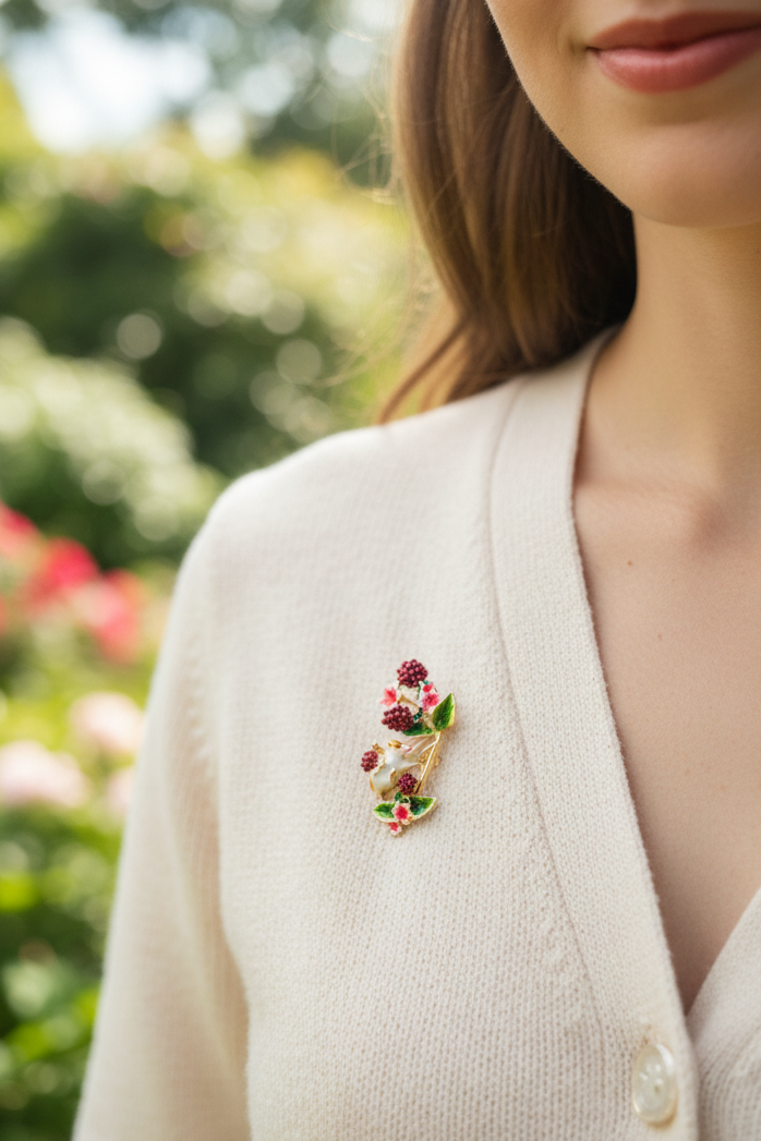 Mouse Brooch worn lifestyle shot