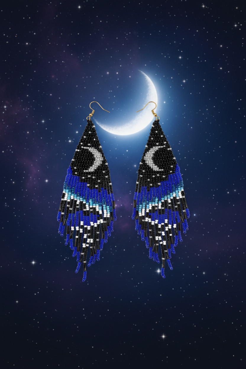 Night Sky Beaded Earrings
