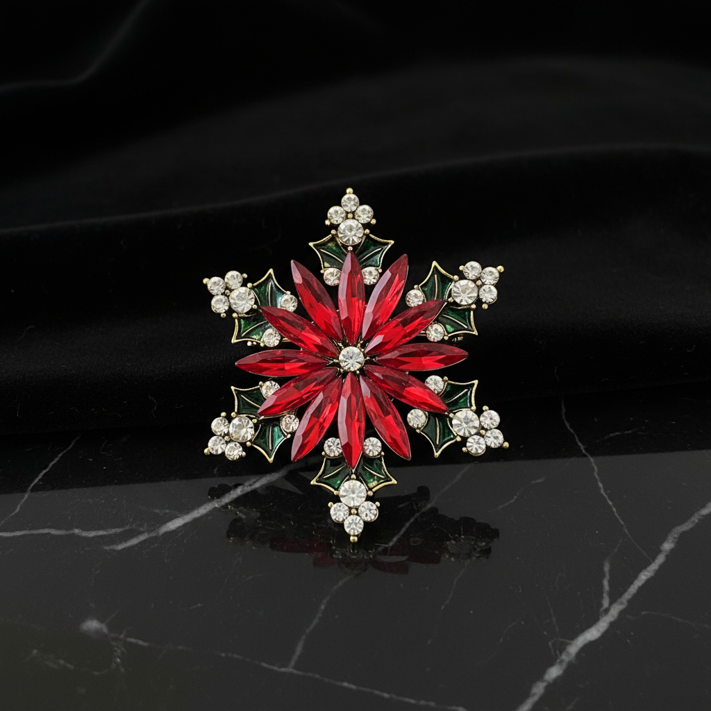 Poinsettia brooch professional